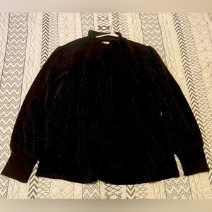 Maurice’s date night black with silver sparkle blouse, 3X Brand NEW!